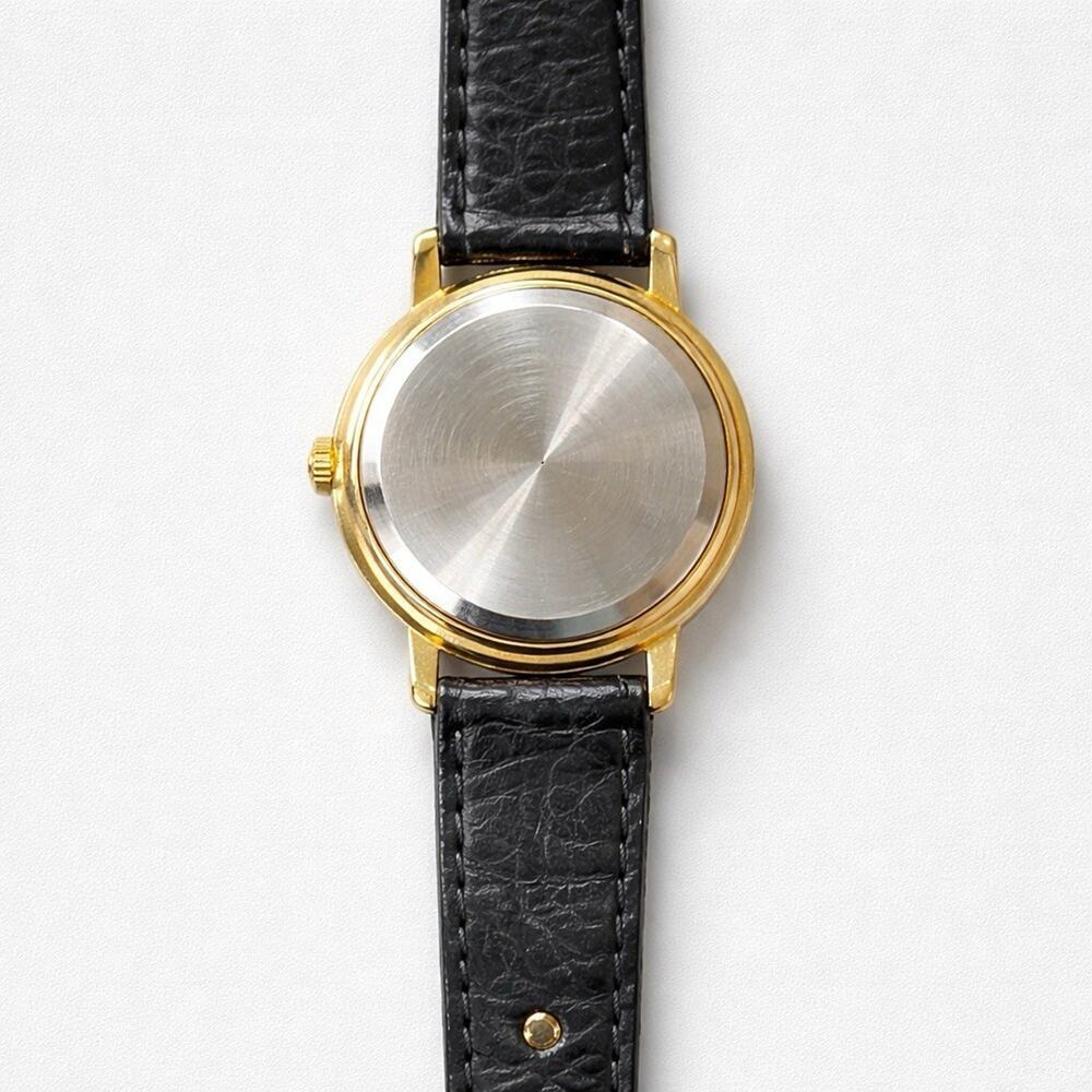 Gucci Diamond 3000L Gold PL Black Leather women watch Vintage - Picture 6 of 16